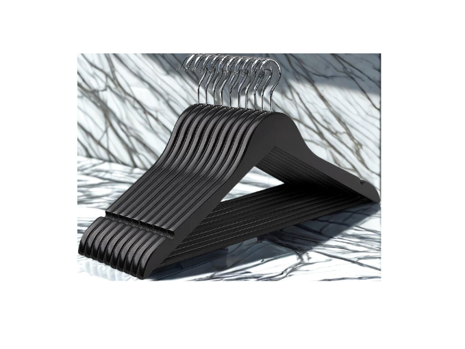 WOODEN HANGER - BLACK VINTAGE HOOK (BOX OF 10)